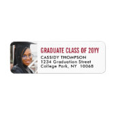 Abschluss Foto Rot Schwarz & Weiß Rücksendeadresse (Vorne)