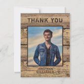 Abschluss Foto Rustikales Land Holz Danke (Vorderseite)