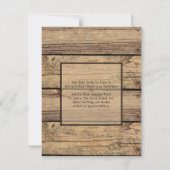 Abschluss Foto Rustikales Land Holz Danke (Rückseite)