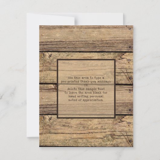 Abschluss Foto Rustikales Land Holz Danke (Rückseite)