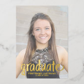 Abschluss Foto - Rustikales Skript mit Grad Party Folieneinladung (Vorderseite)