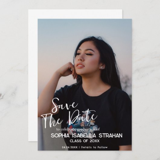 Abschluss Foto Save the Date (Vorne/Hinten)