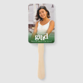 Abschluss Foto schlicht, modern und grün Keepe Fächer (Rückseite)