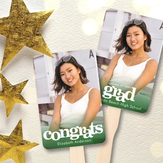 Abschluss Foto schlicht, modern und grün Keepe Fächer