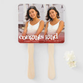 Abschluss Foto schlicht, modern und trendig, roter Fächer (Vorne und Hinten)