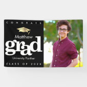 Abschluss Foto schwarze goldene Kappe fett modern Banner (Horizontal)