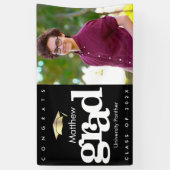 Abschluss Foto schwarze goldene Kappe fett modern Banner (Vertikal)