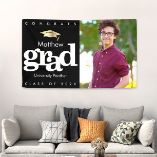 Abschluss Foto schwarze goldene Kappe fett modern Banner
