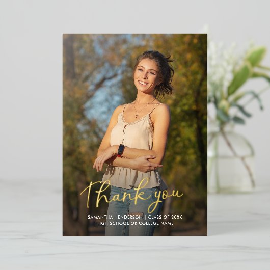 Abschluss Foto Script Danke Karte (Stehend vorne)