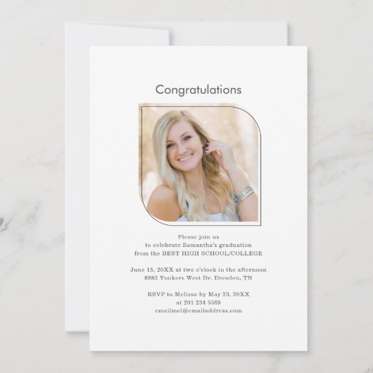 Abschluss Foto Script Modernes Grad 2025 Party Einladung (Rückseite)