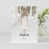 Abschluss Foto Script Typografie Vielen Dank Dankeskarte (Stehend Vorderseite)