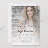 Abschluss Foto Script Typografy Party Einladung (Vorderseite)