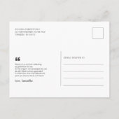 Abschluss Foto Script Vielen Dank Postkarte (Rückseite)