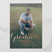 Abschluss Foto Silver Bold gedrückt Folieneinladung (Vorderseite)