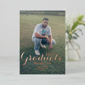 Abschluss Foto Silver Bold gedrückt Folieneinladung (Stehend vorne)