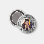 Abschluss Foto Silver Tone Grad Cap Jahr Magnet (Vorderseite/Rückseite)