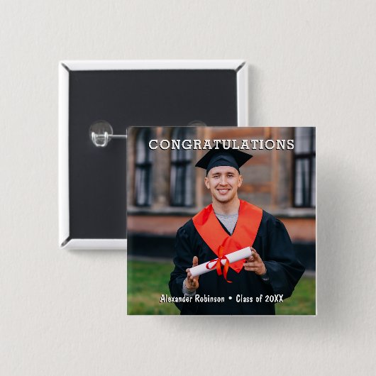 Abschluss Foto Stilvoll Keepake Button (Vorne & Hinten)