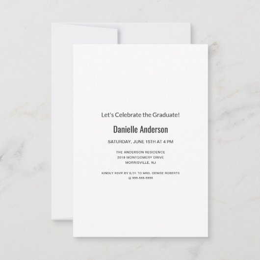 Abschluss Foto Story Collage Modernes Skript Ankündigung (Rückseite)