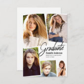 Abschluss Foto Story Collage Modernes Skript Ankündigung (Vorne/Hinten)