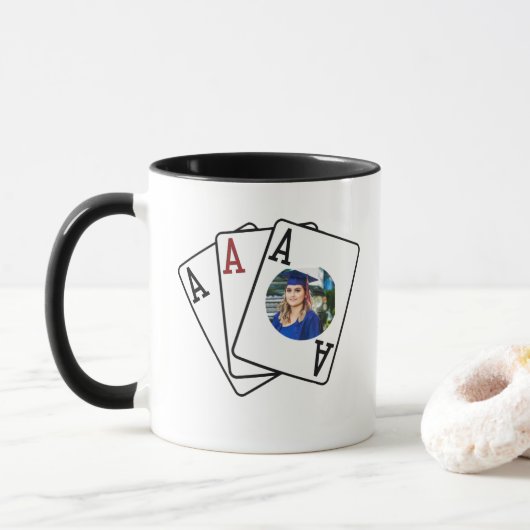 Abschluss Foto Tasse - Drei Asse Alumni Geschenk I (Mit Donut)