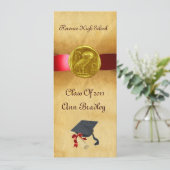 ABSCHLUSS FOTO TEMPLATE GOLD OWL EINLADUNG (Stehend Vorderseite)