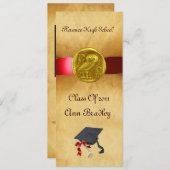 ABSCHLUSS FOTO TEMPLATE GOLD OWL EINLADUNG (Vorne/Hinten)