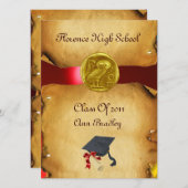 ABSCHLUSS FOTO TEMPLATE GOLD OWL EINLADUNG (Vorne/Hinten)