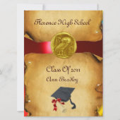 ABSCHLUSS FOTO TEMPLATE GOLD OWL EINLADUNG (Vorderseite)