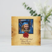 ABSCHLUSS FOTO TEMPLATE PARCHATE Red Wax Siegel Einladung (Stehend Vorderseite)