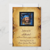 ABSCHLUSS FOTO TEMPLATE PARCHING Blue Wax Siegel Einladung (Rückseite)