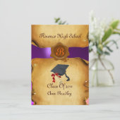 ABSCHLUSS FOTO TEMPLATE PARCHING Blue Wax Siegel Einladung (Stehend Vorderseite)