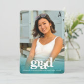 Abschluss Foto türkisblau kühn modern Ankündigung (Stehend Vorderseite)