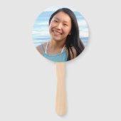 Abschluss Foto türkisfarbenes Skript auf Marine-Ke Fächer (Rückseite)