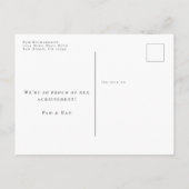 Abschluss Foto Typografie Save the Date Einladungspostkarte (Rückseite)