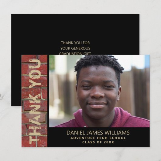 Abschluss Foto Urban Red Brick Danke (Vorne/Hinten)