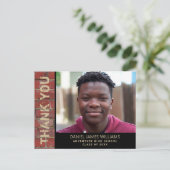 Abschluss Foto Urban Red Brick Danke Postkarte (Stehend Vorderseite)