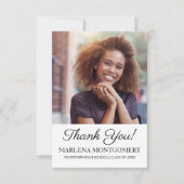 Abschluss Foto Vielen Dank, dass Sie elegantes Scr Dankeskarte (Vorderseite)