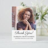 Abschluss Foto Vielen Dank, dass Sie elegantes Scr Dankeskarte (Stehend Vorderseite)