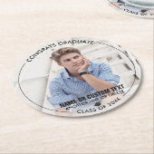 Abschluss Foto Vielen Dank Klasse von 20XX Custom Runder Pappuntersetzer (Angewinkelt)