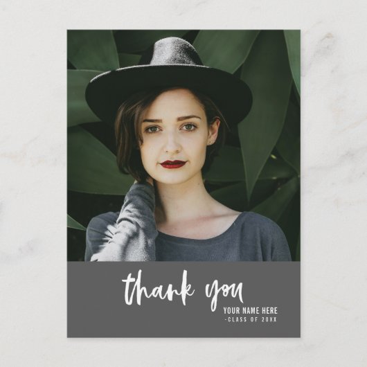 Abschluss Foto Vielen Dank Postkarte (Vorderseite)