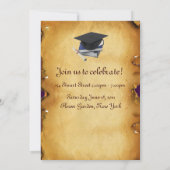 ABSCHLUSS FOTO-VORLAGE PARCHMENT Braun-Wachs-Siege Einladung (Rückseite)