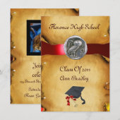 ABSCHLUSS FOTO-VORLAGE SILVER OWL EINLADUNG (Vorne/Hinten)