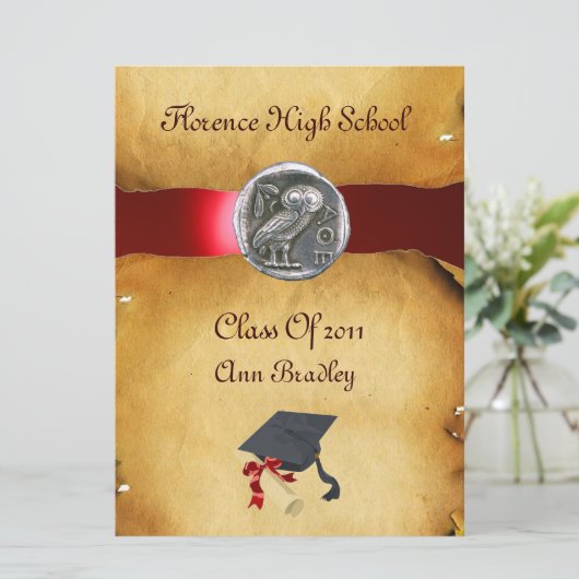 ABSCHLUSS FOTO-VORLAGE SILVER OWL EINLADUNG (Stehend Vorderseite)