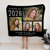 Abschluss FotoCollage Black Fleecedecke