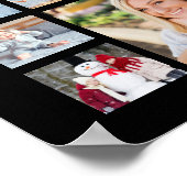 Abschluss FotoCollage GRAD Gedenkstein Schwarz Poster (Ecke)