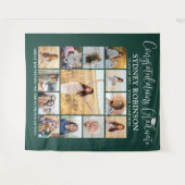 Abschluss-Fotocollage groß dunkelgrüner Hintergrun Wandteppich (Vorderseite (Horizontal))
