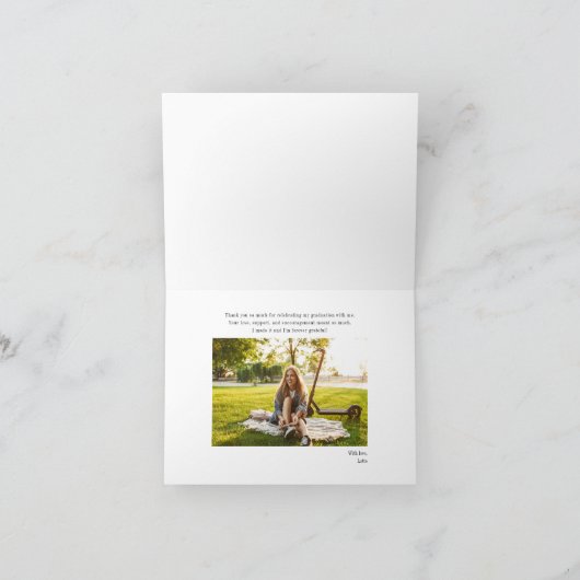 Abschluss FotoCollage Handschrift Grad Dankeskarte (Innenseite)