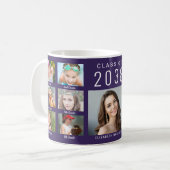 Abschluss-Fotocollage Lila Abschlussfeier Kaffeetasse (Vorderseite Links)