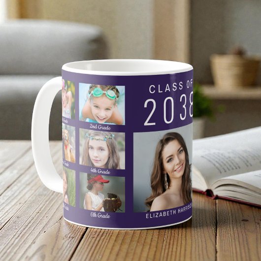Abschluss-Fotocollage Lila Abschlussfeier Kaffeetasse