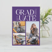 Abschluss FotoCollage Lila Graduate Ankündigung (Stehend Vorderseite)